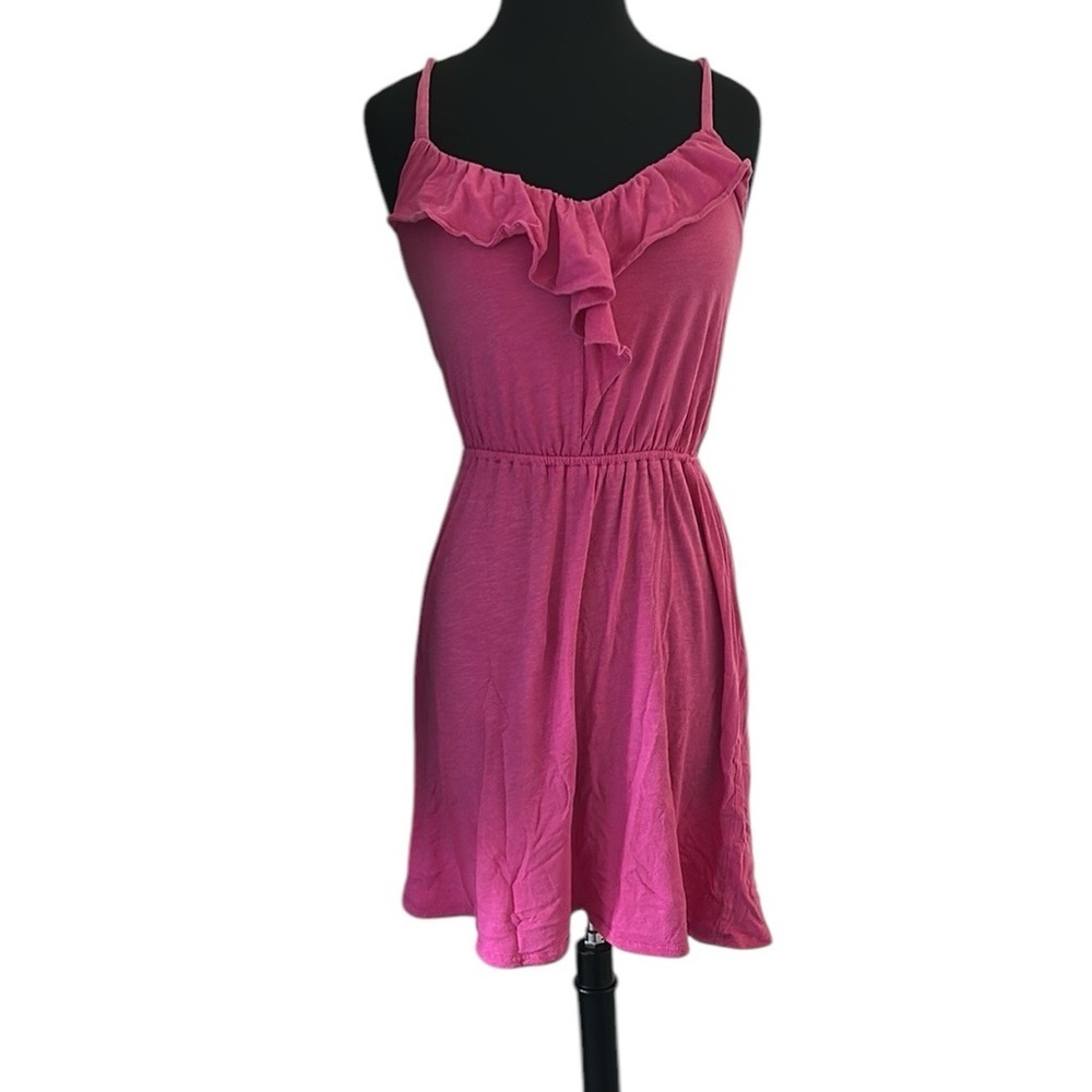 Loft Pink Ruffle Mini Dress Size XS